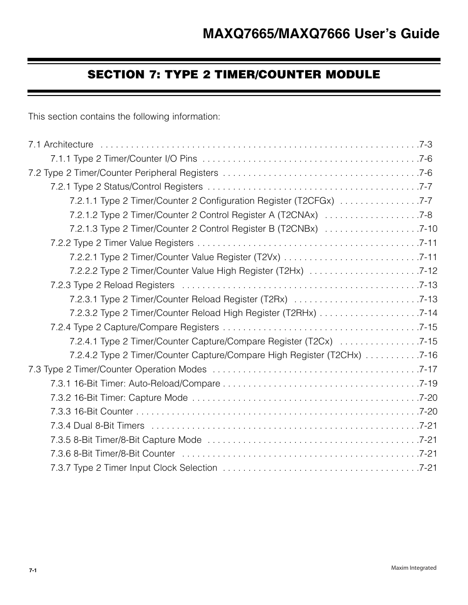 Section 7: type 2 timer/counter module, Add #02h, Add #03h | Maxim Integrated MAXQ7666 User Manual | Page 236 / 386