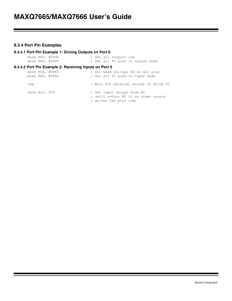 4 port pin examples -11 | Maxim Integrated MAXQ7666 User Manual | Page 273 / 386