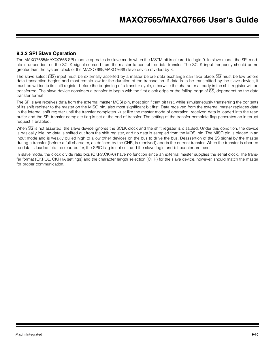 2 spi slave operation -10 | Maxim Integrated MAXQ7666 User Manual | Page 283 / 386