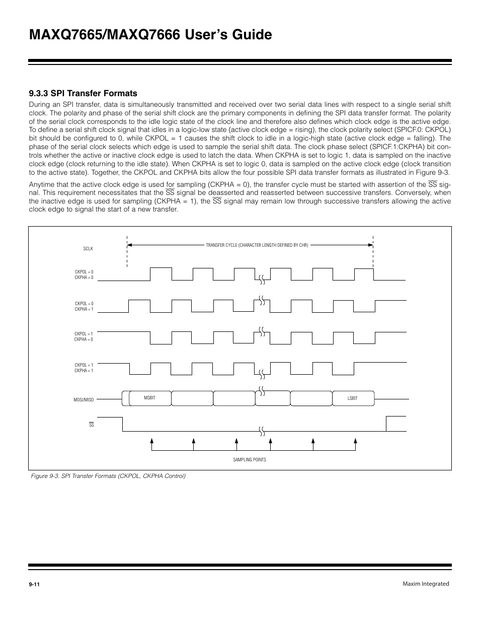 3 spi transfer formats -11, 3 spi transfer formats | Maxim Integrated MAXQ7666 User Manual | Page 284 / 386