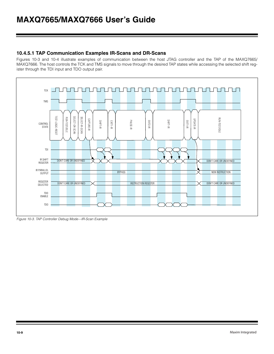 1 tap communication examples ir-scans and dr-scans | Maxim Integrated MAXQ7666 User Manual | Page 295 / 386