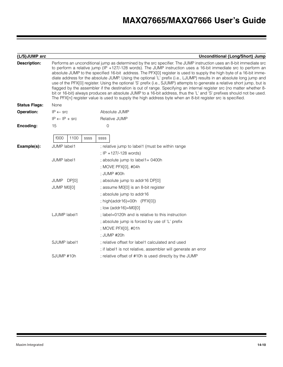 L/s}jump | Maxim Integrated MAXQ7666 User Manual | Page 347 / 386