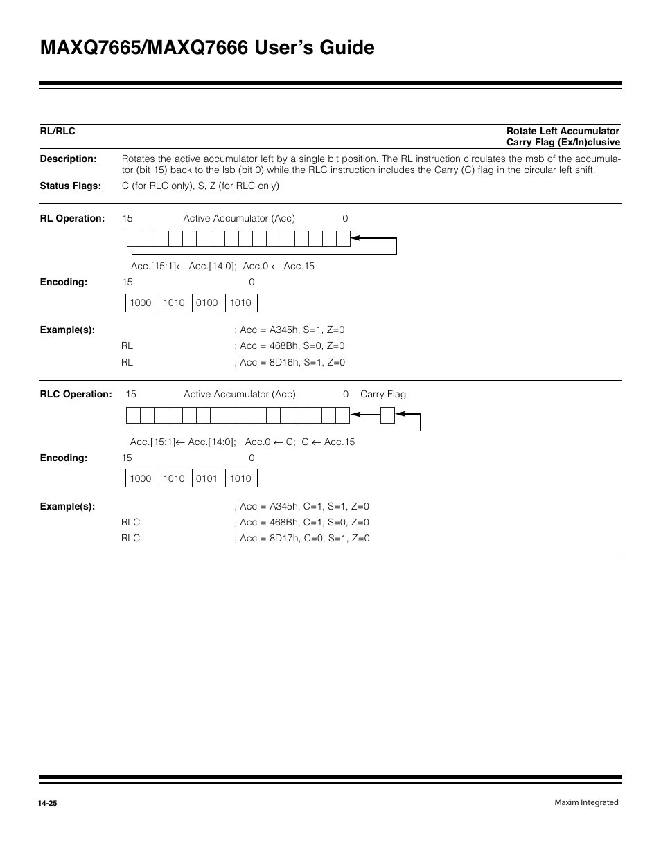 Rl/rlc -25 | Maxim Integrated MAXQ7666 User Manual | Page 362 / 386