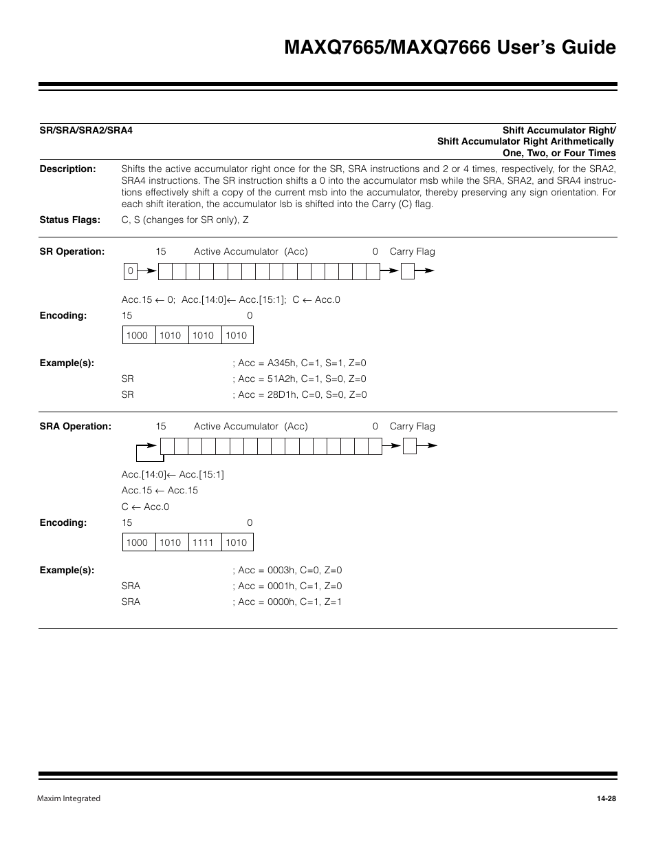 Sr/sra/sra2/sra4 -28 | Maxim Integrated MAXQ7666 User Manual | Page 365 / 386