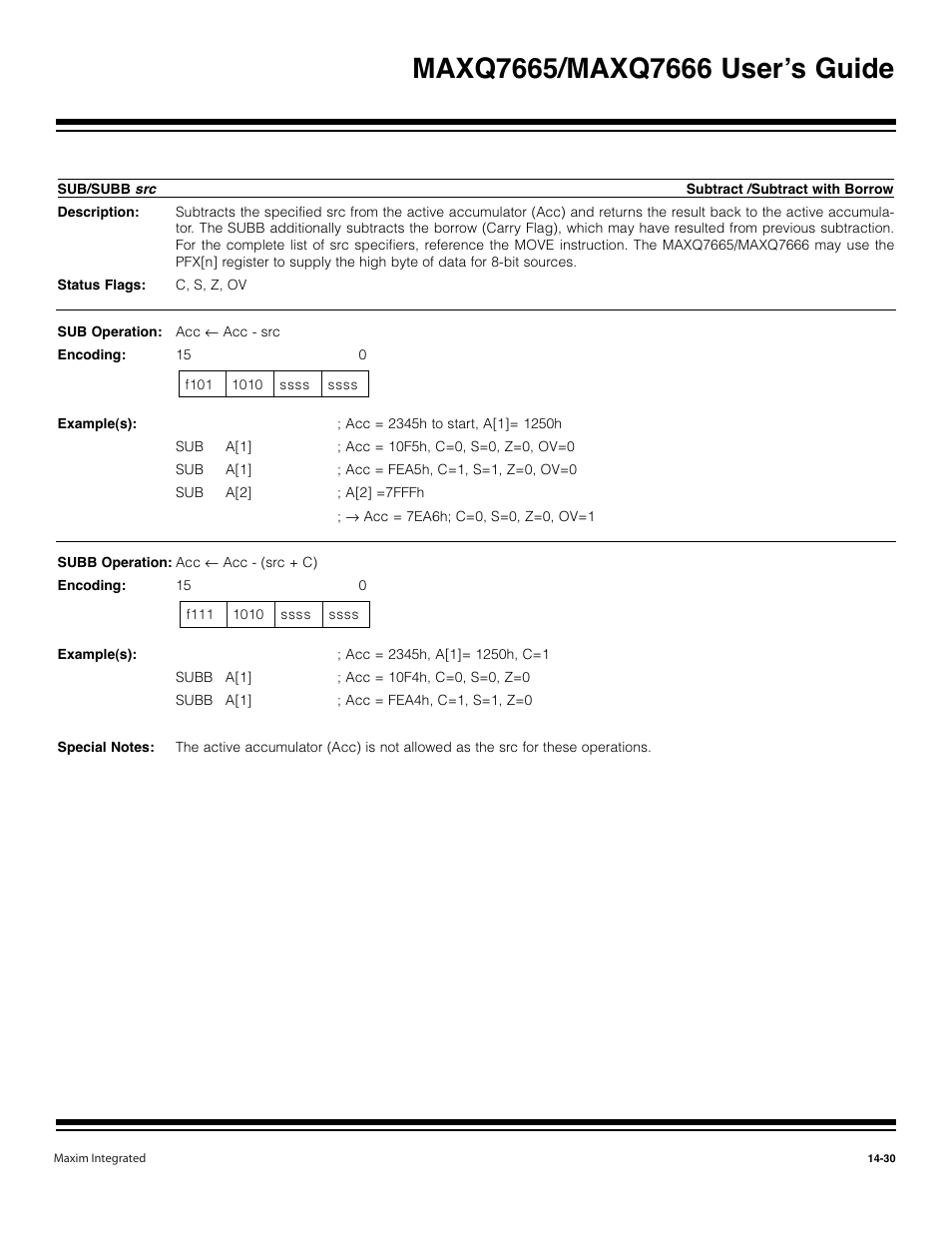 Sub/subb | Maxim Integrated MAXQ7666 User Manual | Page 367 / 386