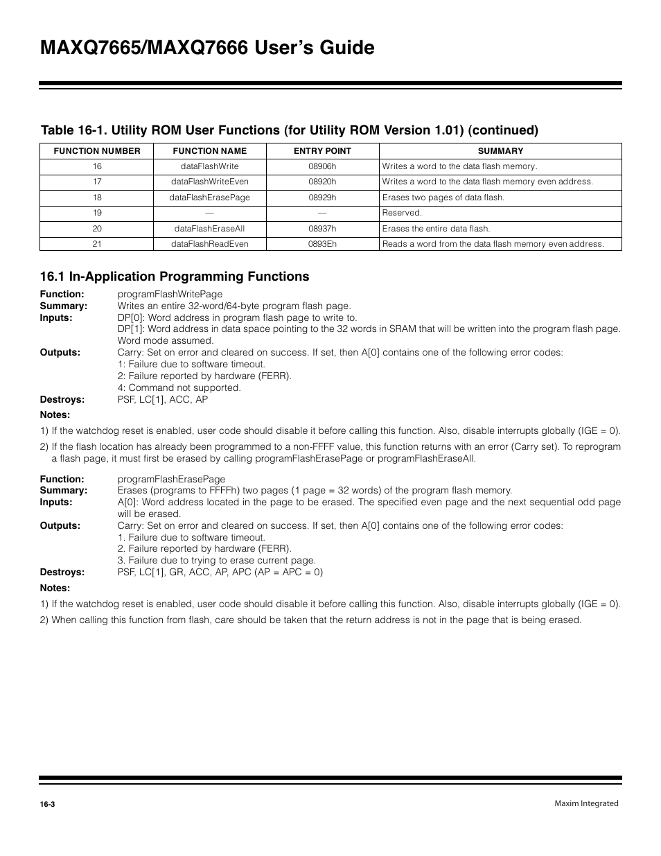 1 in-application programming functions -3, 1 in-application programming functions | Maxim Integrated MAXQ7666 User Manual | Page 380 / 386