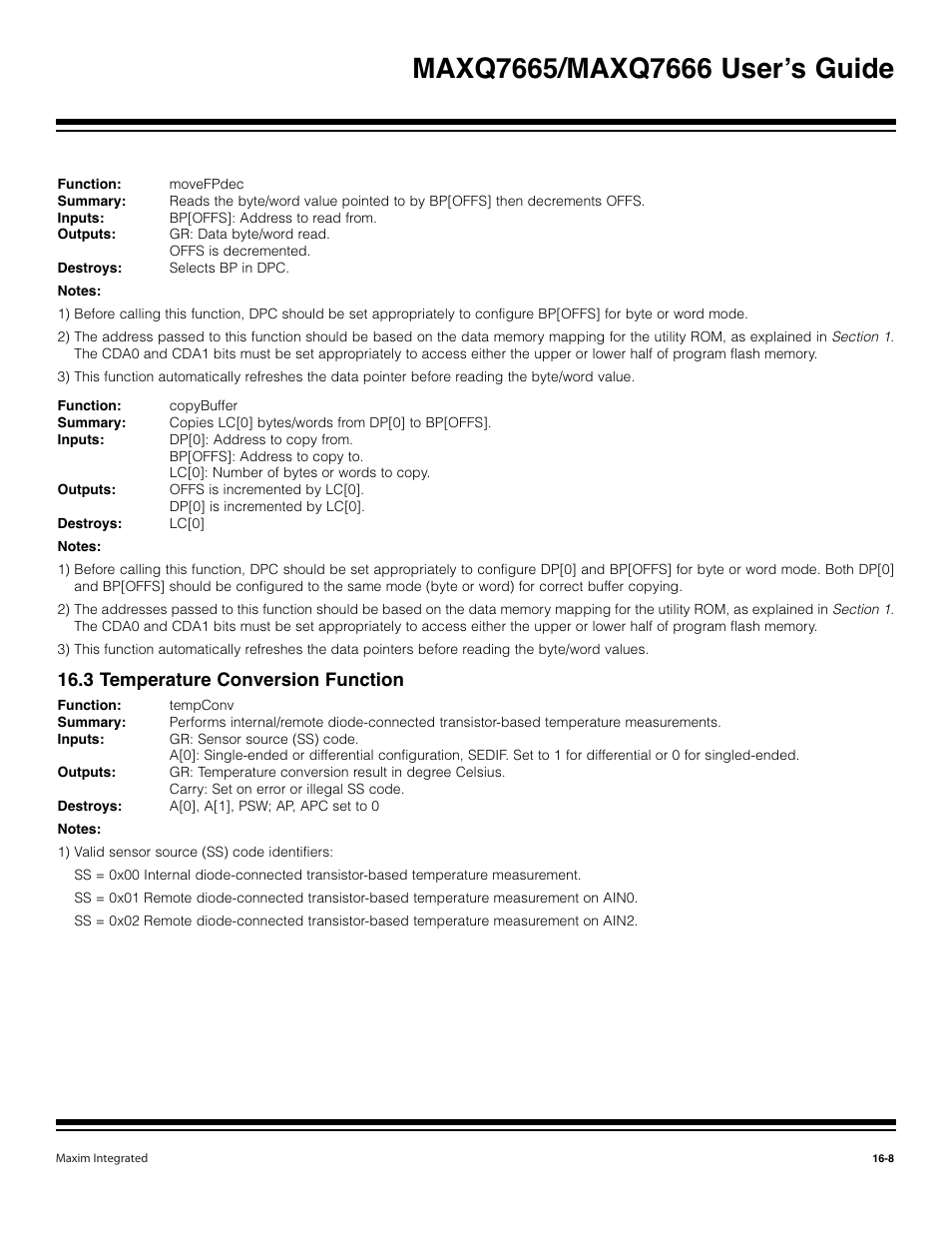 3 temperature conversion function -8, 3 temperature conversion function | Maxim Integrated MAXQ7666 User Manual | Page 385 / 386