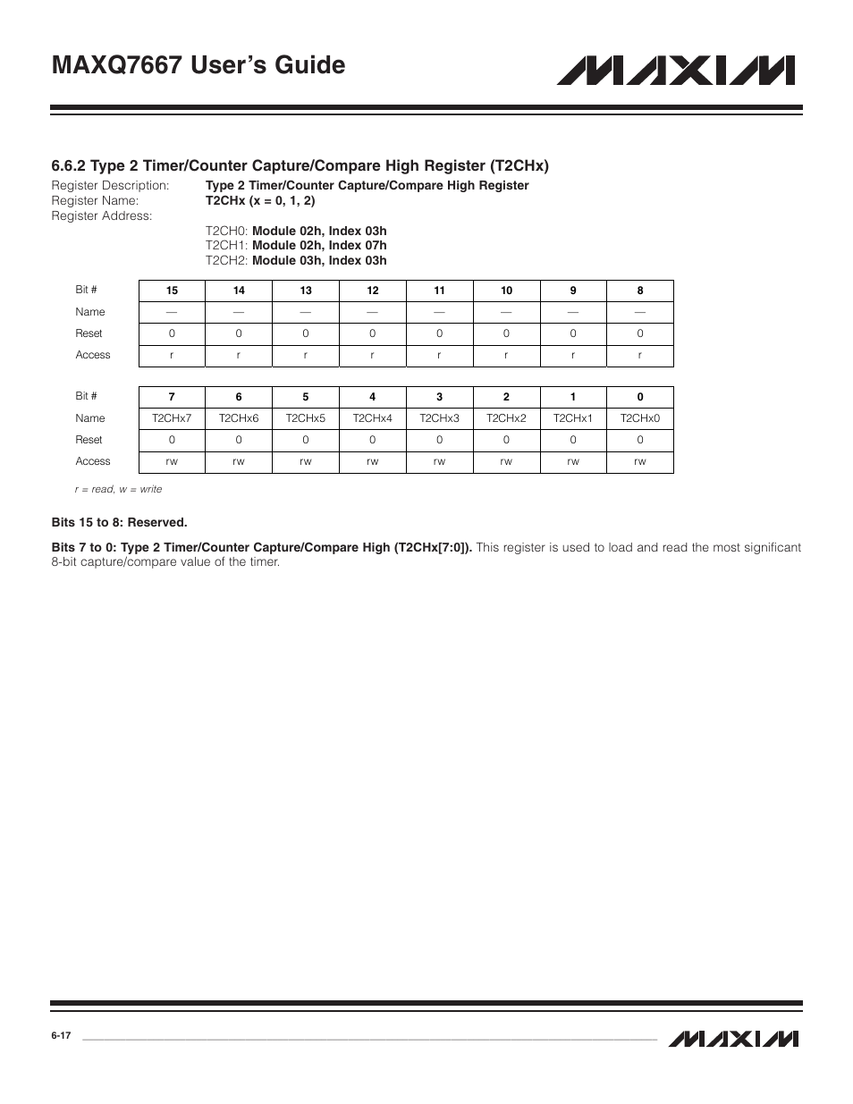 2 type 2 timer/counter c, Maxq7667 user’s guide | Maxim Integrated MAXQ7667 User Manual | Page 111 / 347