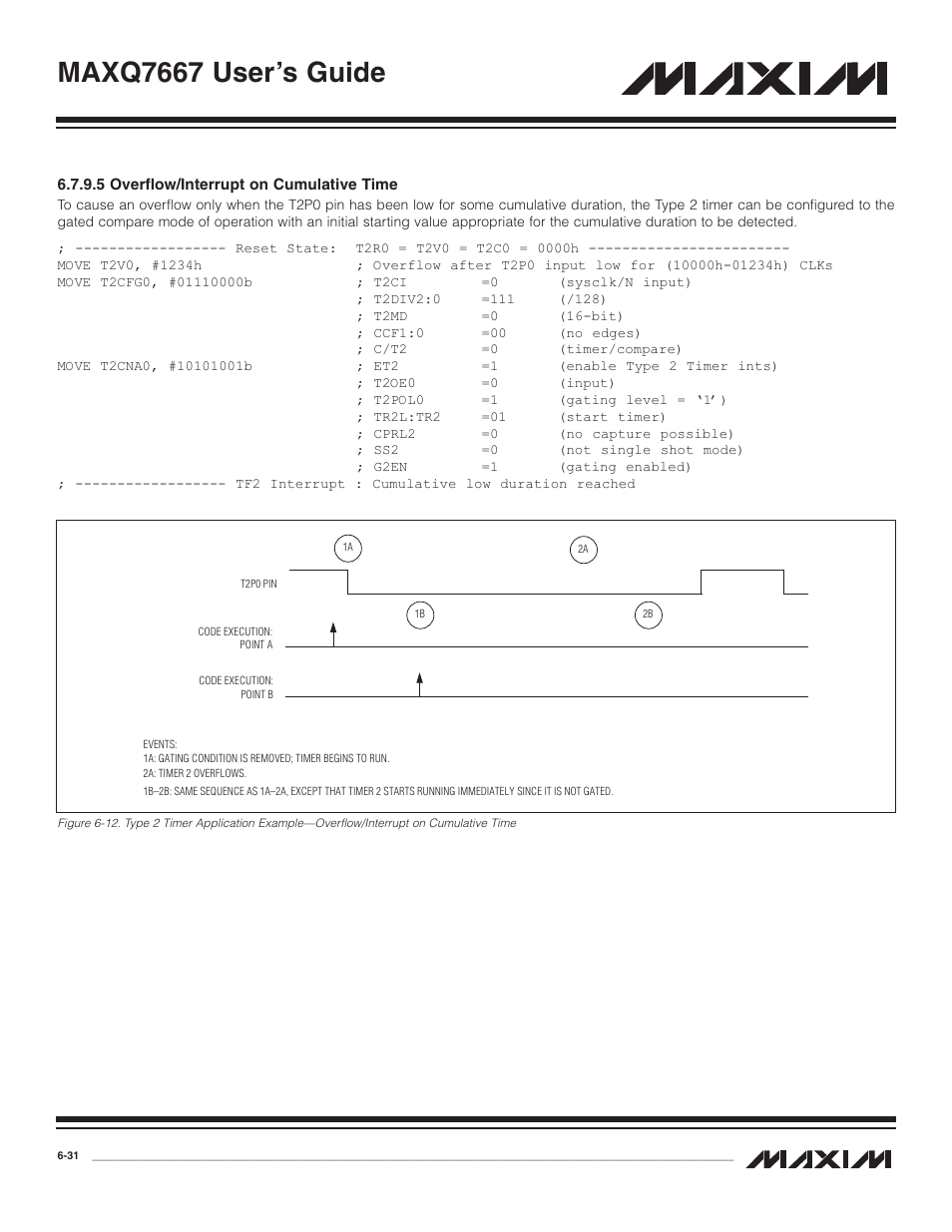 5 overflow/interrupt o, 5 overflow/interrupt on cumulative time -31, Maxq7667 user’s guide | Maxim Integrated MAXQ7667 User Manual | Page 125 / 347