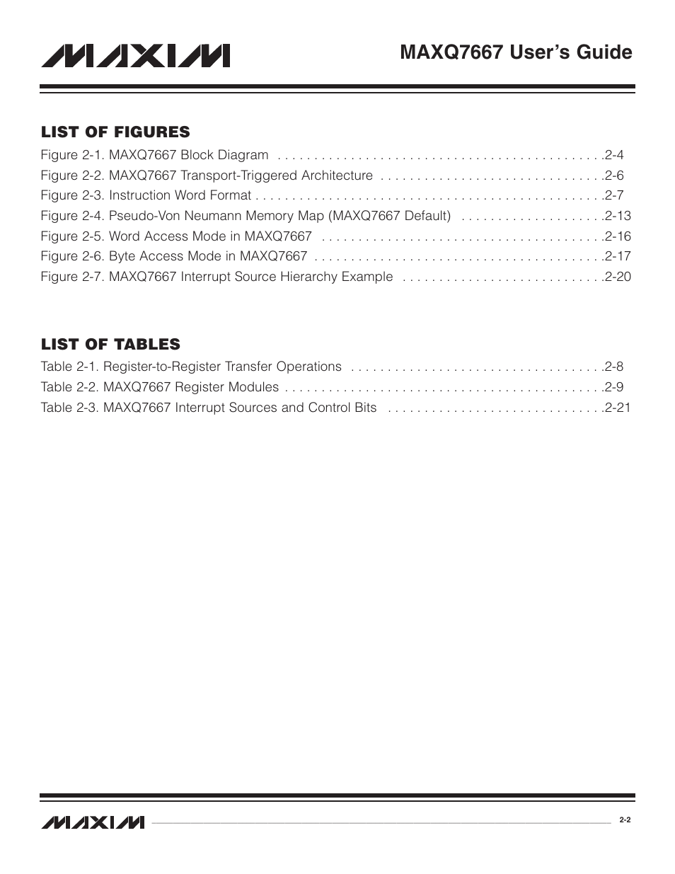 Maxq7667 user’s guide | Maxim Integrated MAXQ7667 User Manual | Page 7 / 347
