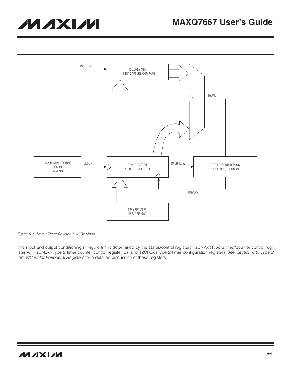 Figure 6-1. type 2 timer/counter in 16-bit mode -4, Maxq7667 user’s guide | Maxim Integrated MAXQ7667 User Manual | Page 98 / 347
