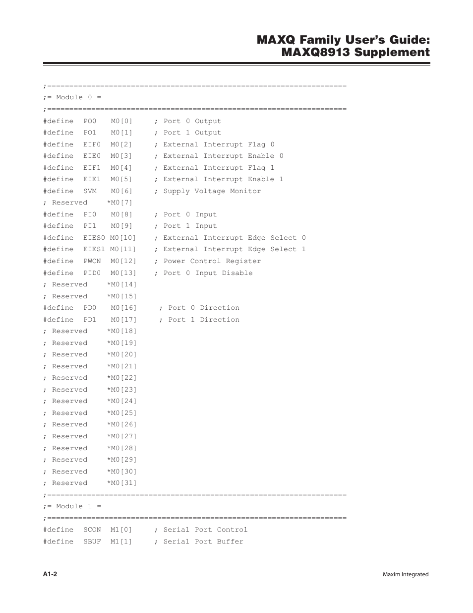 Maxq family user’s guide: maxq8913 supplement | Maxim Integrated MAXQ Family Users Guide: MAXQ8913 Supplement User Manual | Page 109 / 114