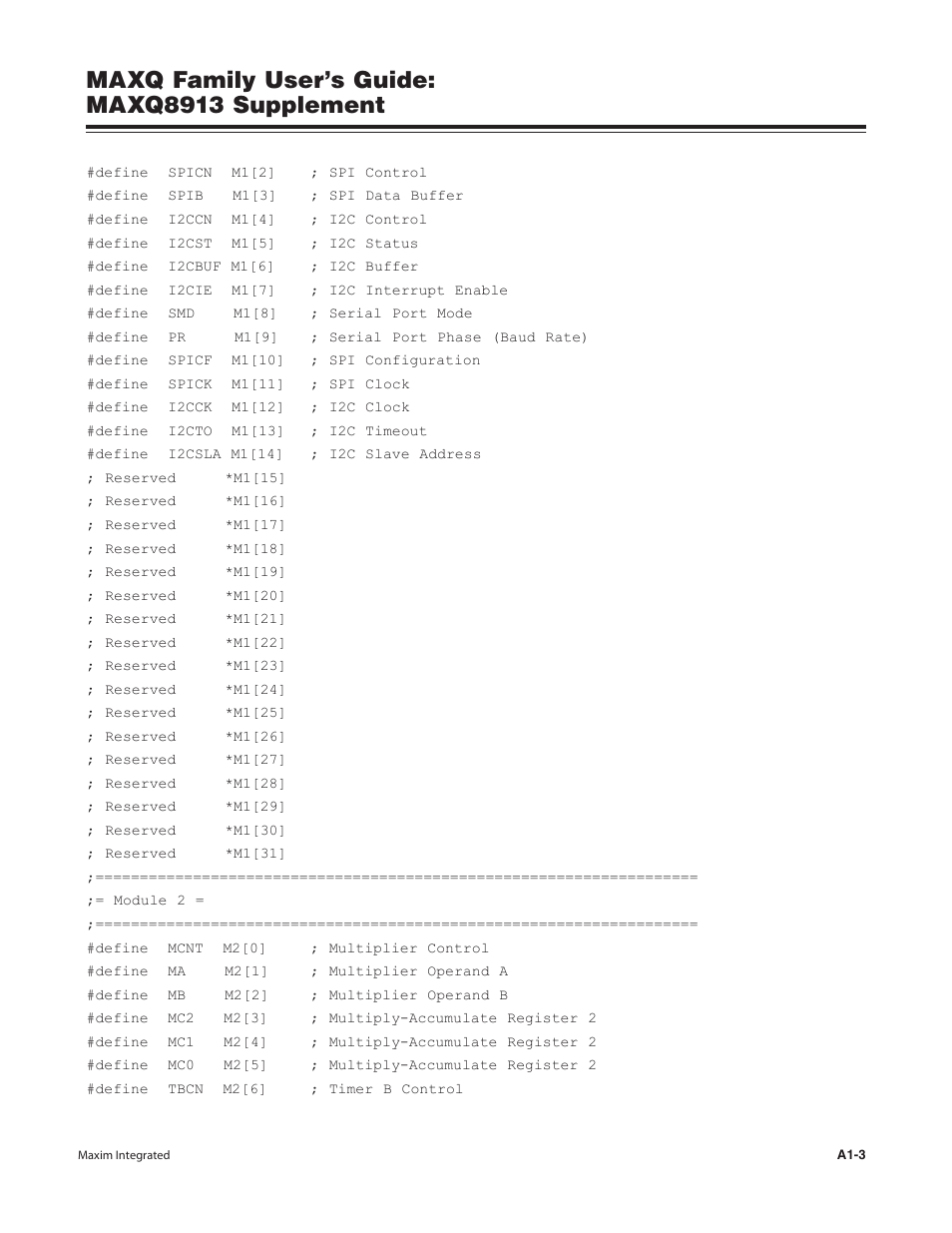 Maxq family user’s guide: maxq8913 supplement | Maxim Integrated MAXQ Family Users Guide: MAXQ8913 Supplement User Manual | Page 110 / 114