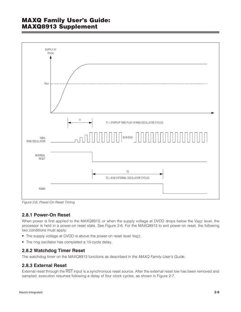 1 power-on reset, 2 watchdog timer reset, 3 external reset | Maxq family user’s guide: maxq8913 supplement | Maxim Integrated MAXQ Family Users Guide: MAXQ8913 Supplement User Manual | Page 18 / 114