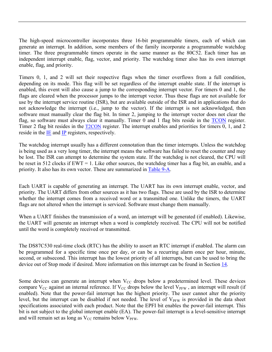 2 timer interrupts, 3 serial communication interrupts, 4 real-time clock | 5 power-fail interrupt, Nterrupt, Ources, External interrupts | Maxim Integrated High-Speed Microcontroller User Manual | Page 107 / 176