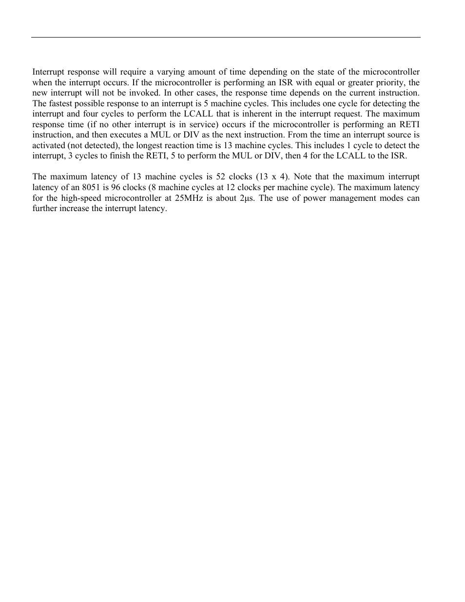 6 interrupt latency, Imulated, Nterrupts | Nterrupt, Riorities, Cknowledge, Ycle | Maxim Integrated High-Speed Microcontroller User Manual | Page 109 / 176