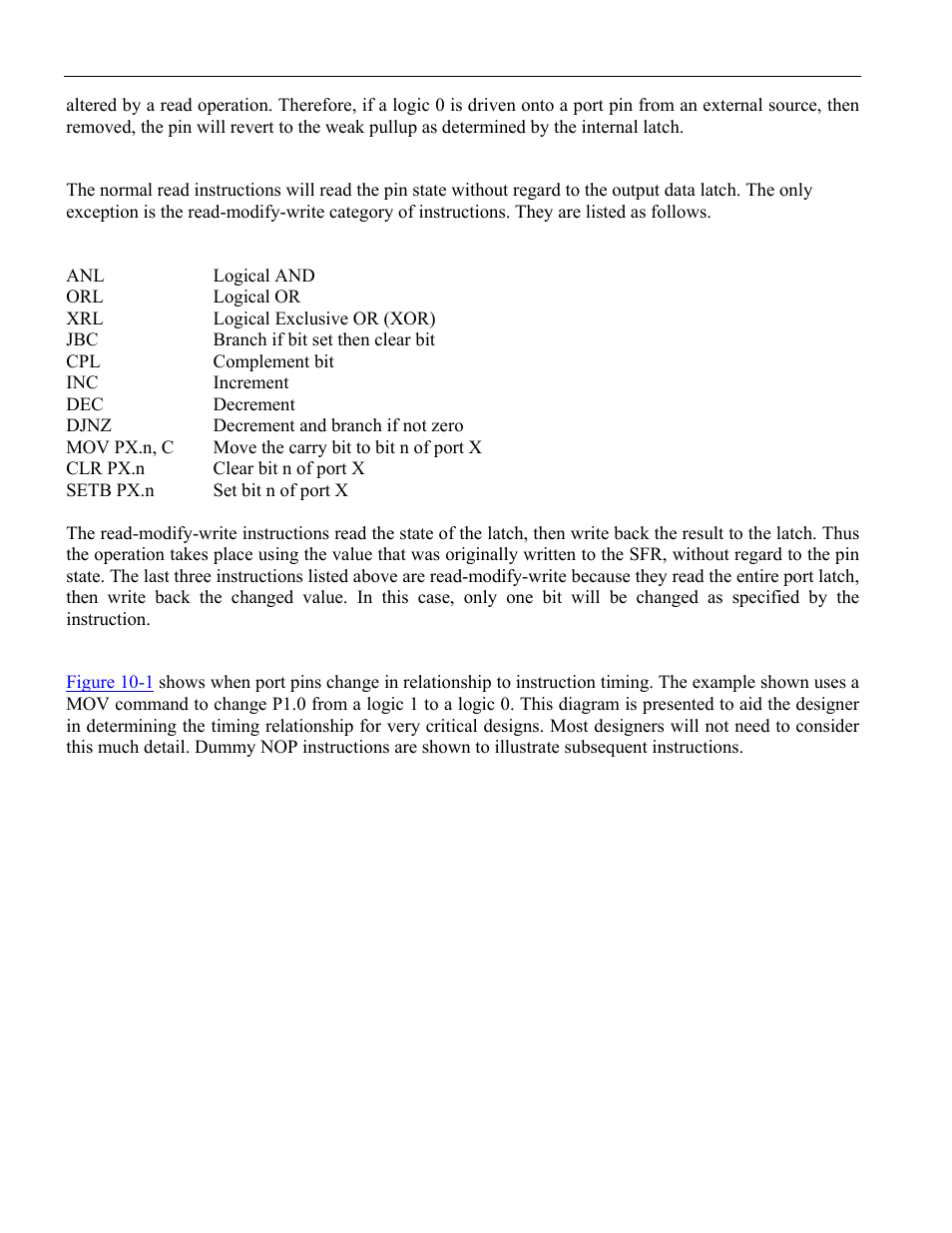 7 read-modify-write instructions, 8 instruction description, 9 i/o port timing | Utput, Unctions, Urrent, Imited, Ransitions, Nput | Maxim Integrated High-Speed Microcontroller User Manual | Page 116 / 176