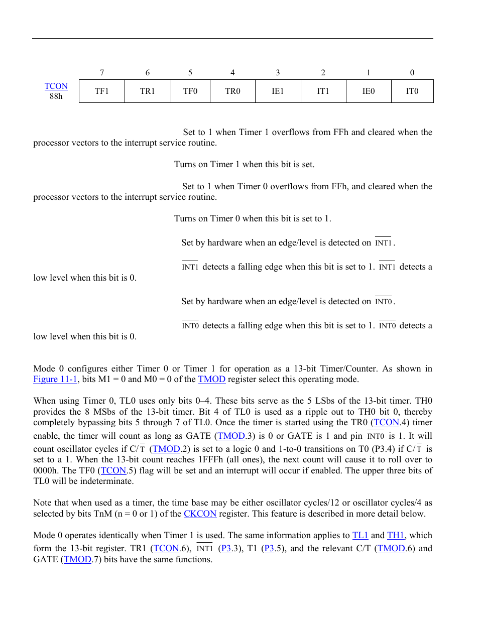 2 timer/counter control register (tcon) summary, 2 mode 0, Timer mode control register (tmod) summary | Maxim Integrated High-Speed Microcontroller User Manual | Page 120 / 176