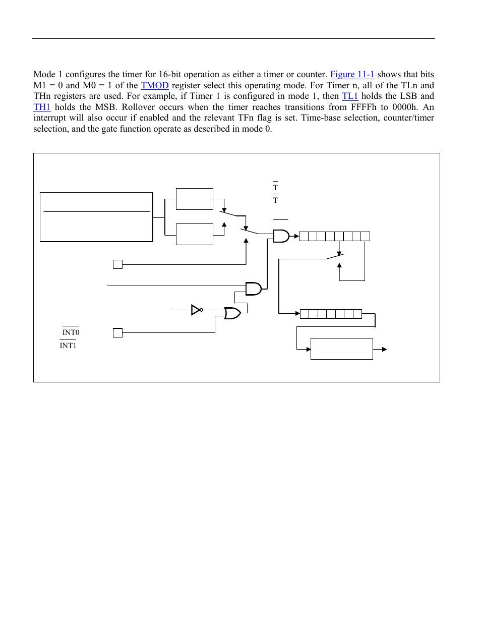 3 mode 1, Timer/counter control register (tcon) summary, Figure 11-1 | Maxim Integrated High-Speed Microcontroller User Manual | Page 121 / 176