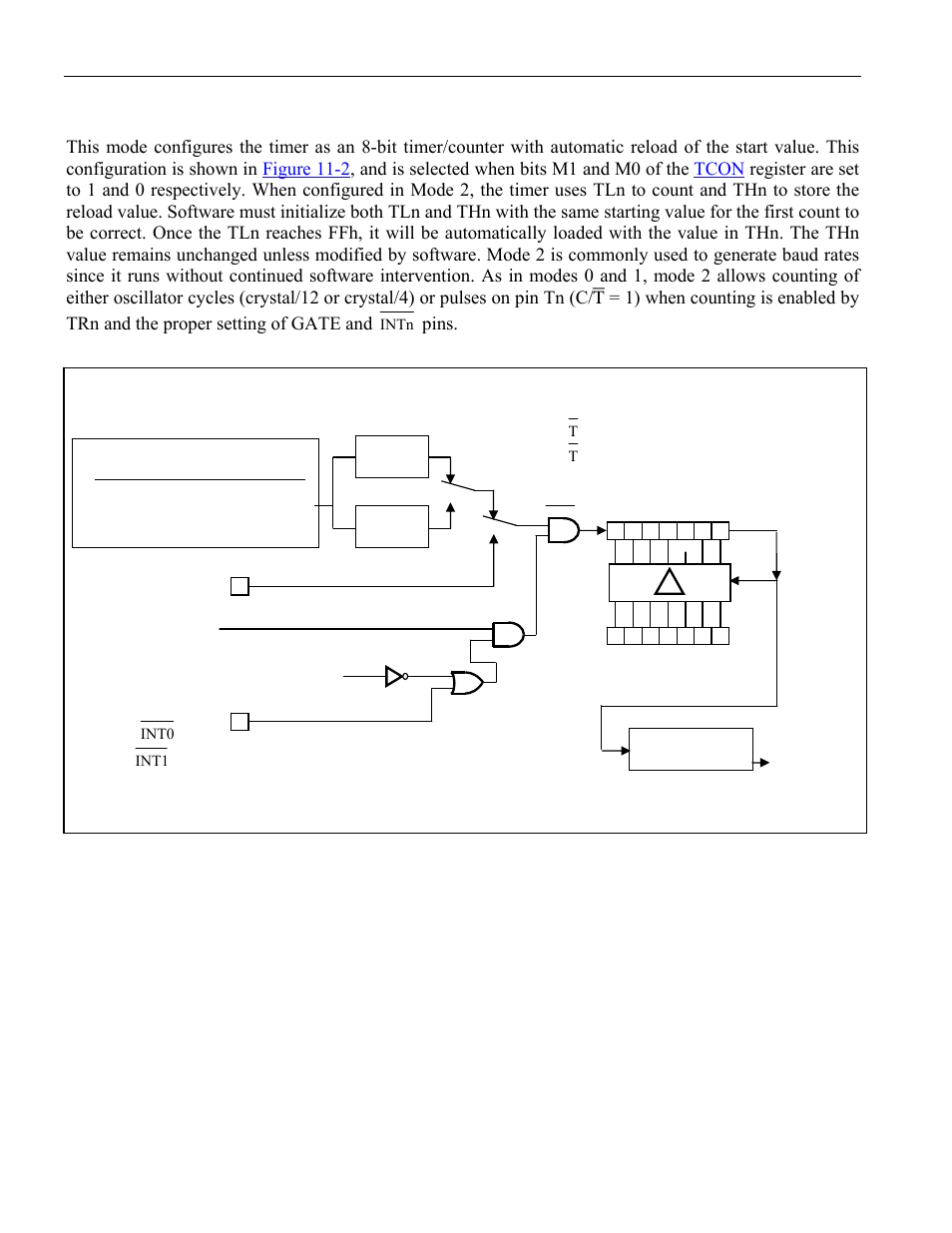 4 mode 2, Figure 11-1. timer/counter 0 and 1, modes 0 and 1 | Maxim Integrated High-Speed Microcontroller User Manual | Page 122 / 176