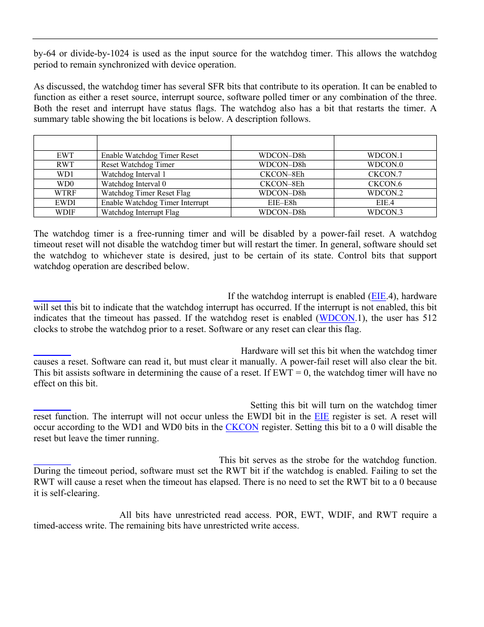 1 watchdog control register (wdcon) summary | Maxim Integrated High-Speed Microcontroller User Manual | Page 134 / 176