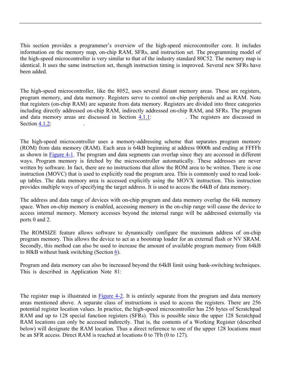 Programming model, 1 memory organization, 1 memory map | 2 register map, Interrupts, Timing control, Real-time clock, Feature summary | Maxim Integrated High-Speed Microcontroller User Manual | Page 14 / 176