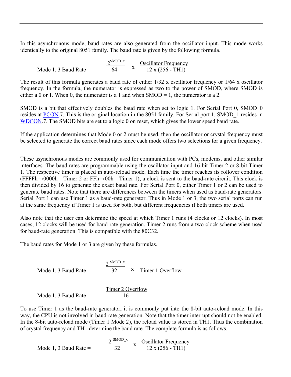 2 mode 2, 3 mode 1 or 3, Power control register (pcon; 87h) | Watchdog control register (wdcon; d8h), Timer two control register ( t2con; c8h), Ates, Mode 0 | Maxim Integrated High-Speed Microcontroller User Manual | Page 141 / 176