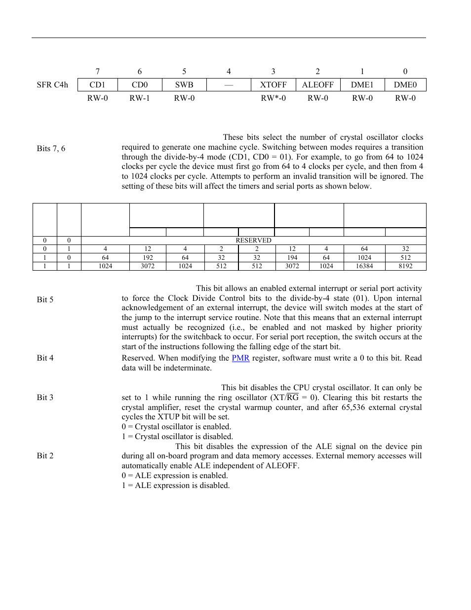 32 power management register (pmr), Rom size select (romsize), 3) m | Maxim Integrated High-Speed Microcontroller User Manual | Page 43 / 176