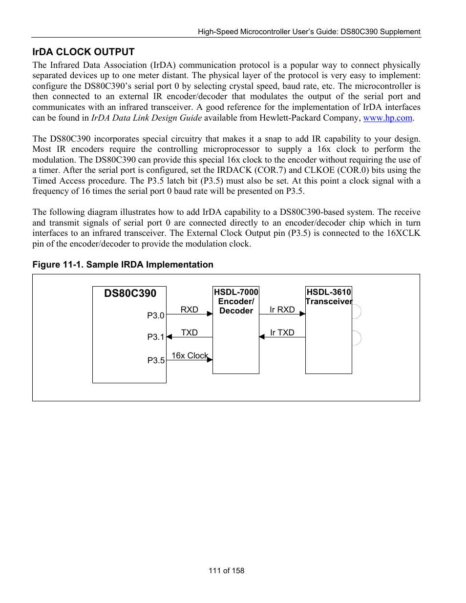 Irda clock output, Da c, Lock | Utput | Maxim Integrated High-Speed Microcontroller Users Guide: DS80C390 Supplement User Manual | Page 111 / 158
