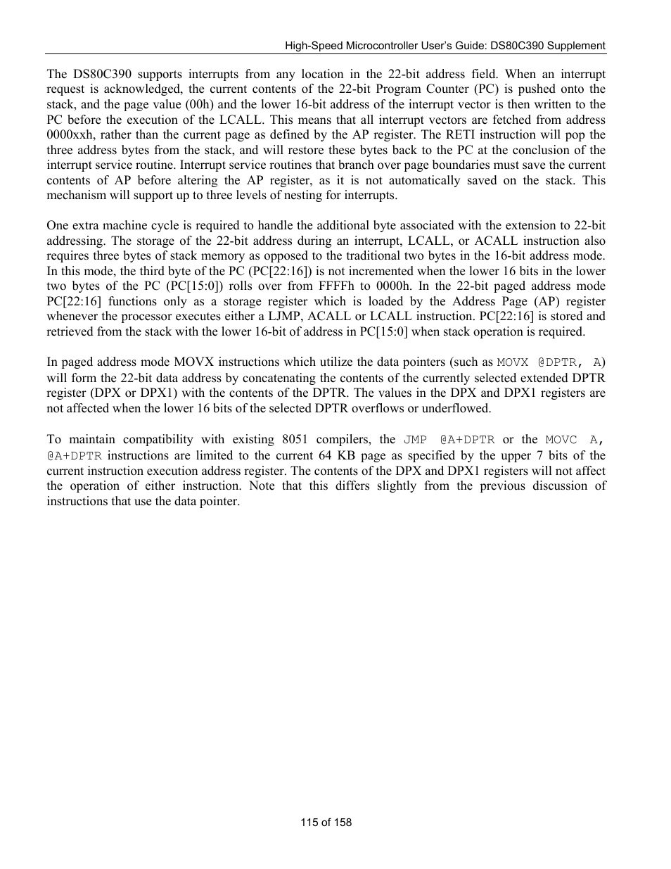 Maxim Integrated High-Speed Microcontroller Users Guide: DS80C390 Supplement User Manual | Page 115 / 158