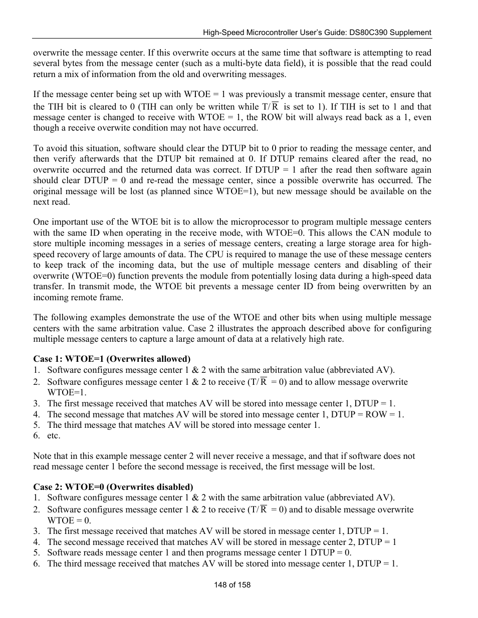 Maxim Integrated High-Speed Microcontroller Users Guide: DS80C390 Supplement User Manual | Page 148 / 158