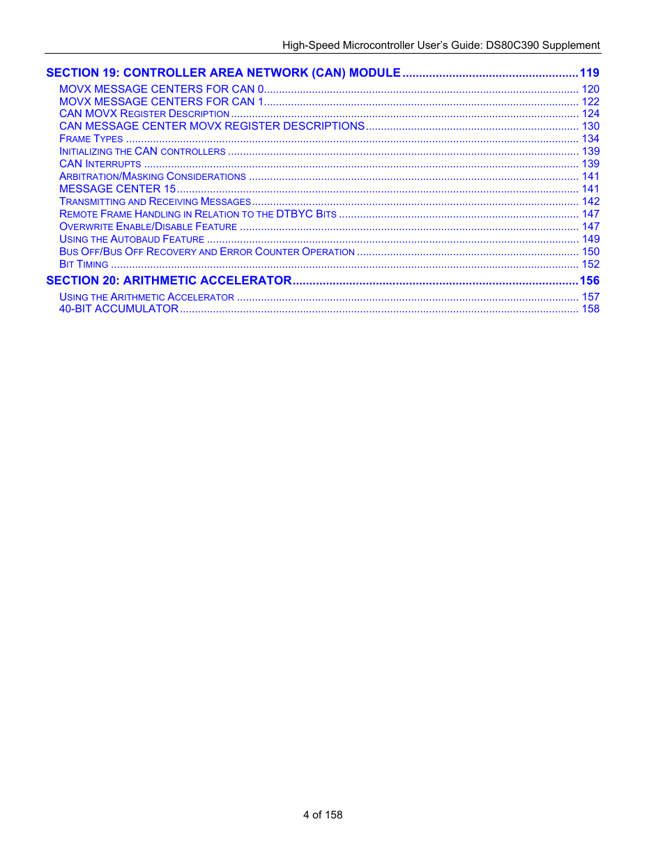 Maxim Integrated High-Speed Microcontroller Users Guide: DS80C390 Supplement User Manual | Page 4 / 158