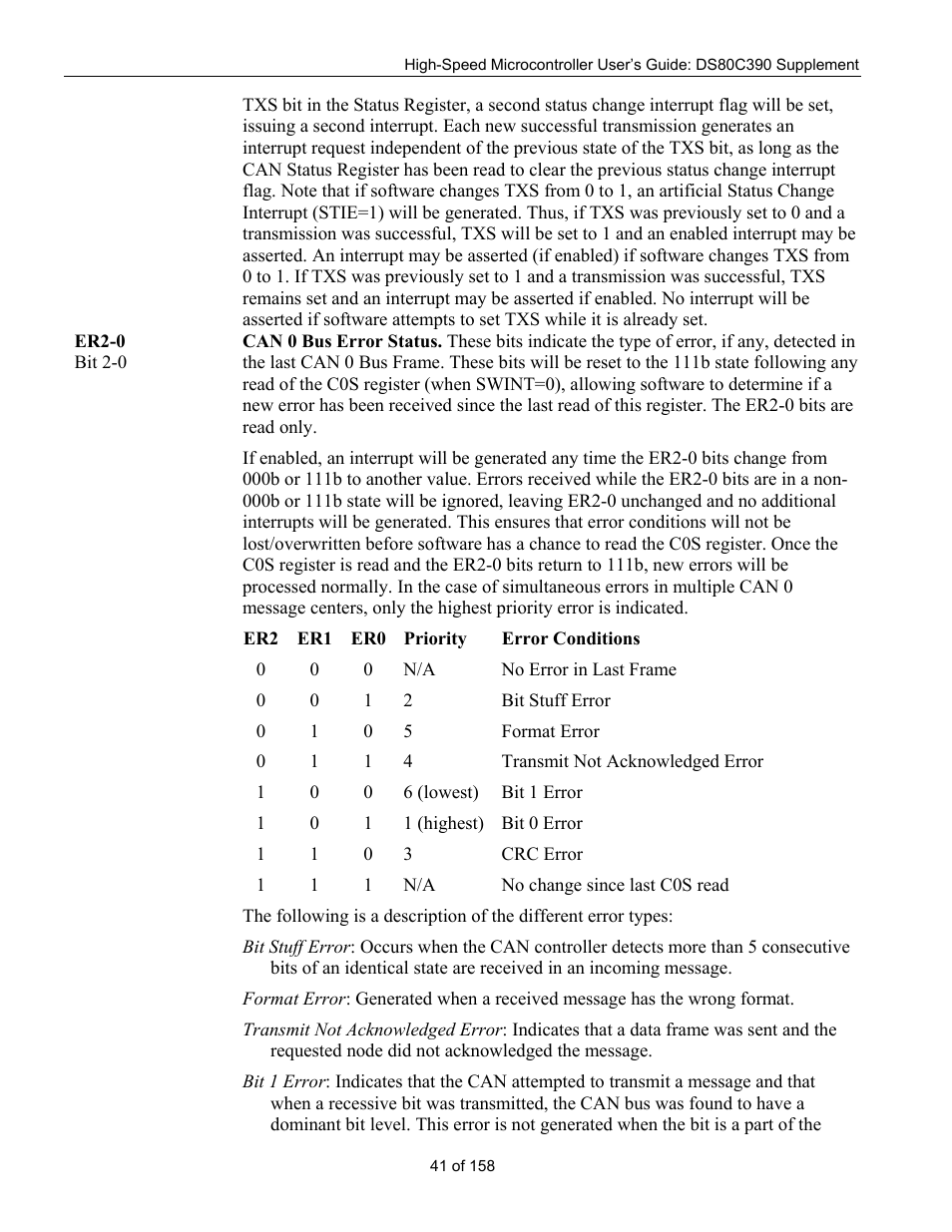 Can 0 interrupt register (c0ir) | Maxim Integrated High-Speed Microcontroller Users Guide: DS80C390 Supplement User Manual | Page 41 / 158