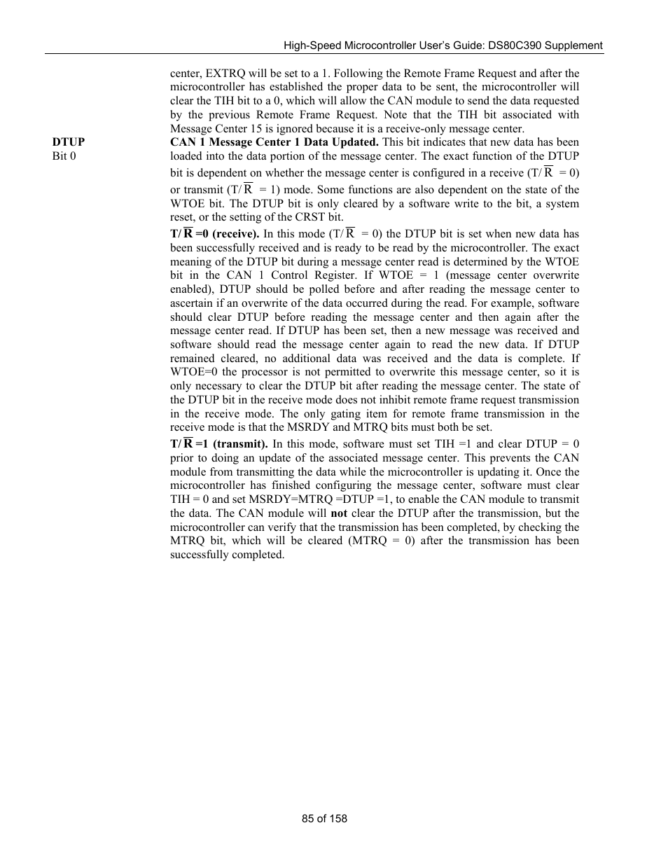 Maxim Integrated High-Speed Microcontroller Users Guide: DS80C390 Supplement User Manual | Page 85 / 158