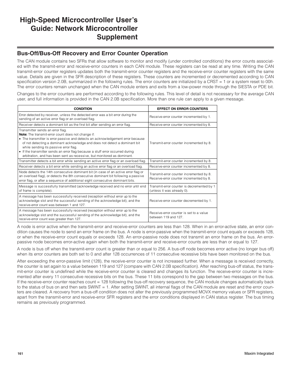 Maxim Integrated High-Speed Microcontroller Users Guide: Network Microcontroller Supplement User Manual | Page 161 / 221