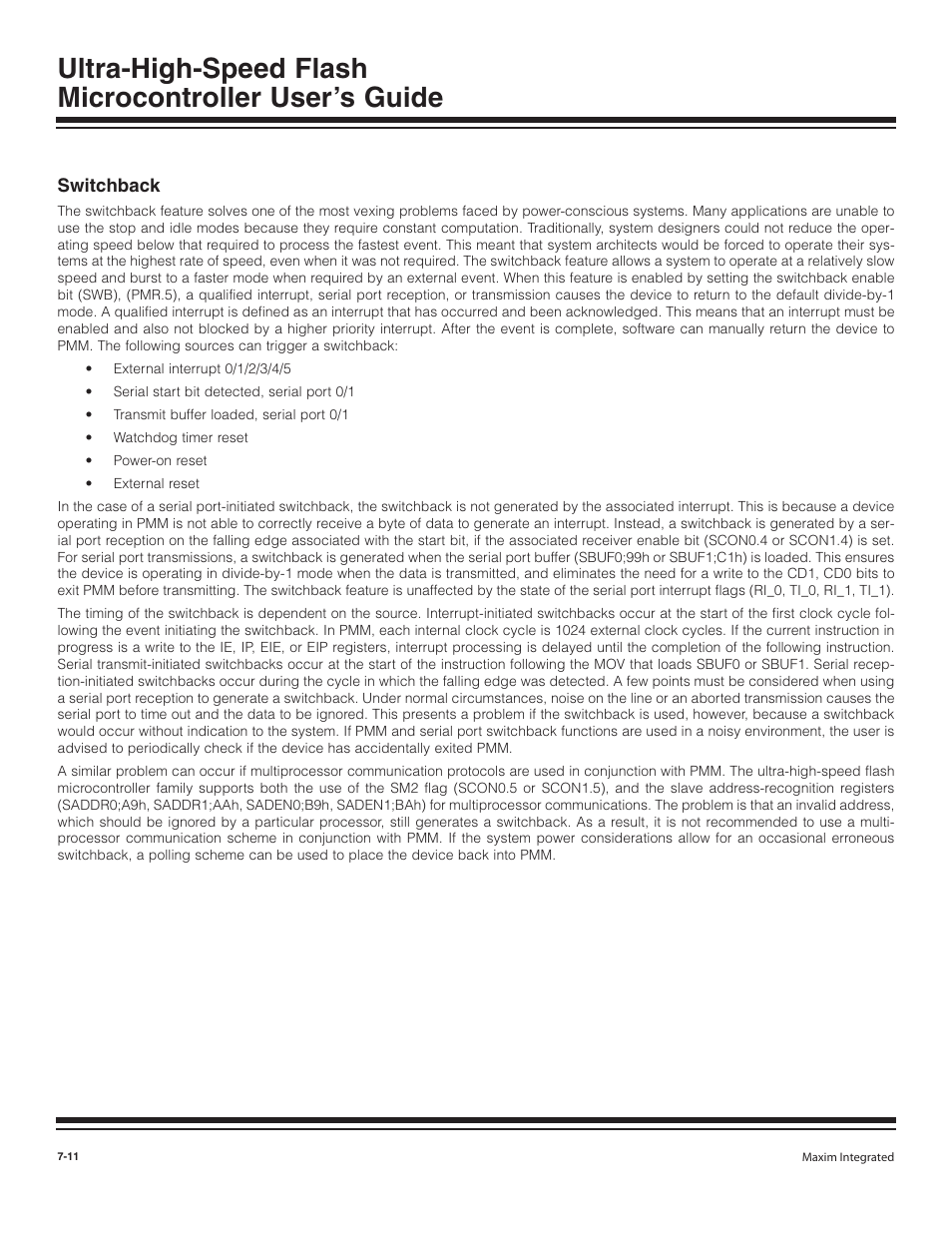 Switchback, Switchback -11 | Maxim Integrated Ultra-High-Speed Flash Microcontroller User Manual | Page 103 / 169
