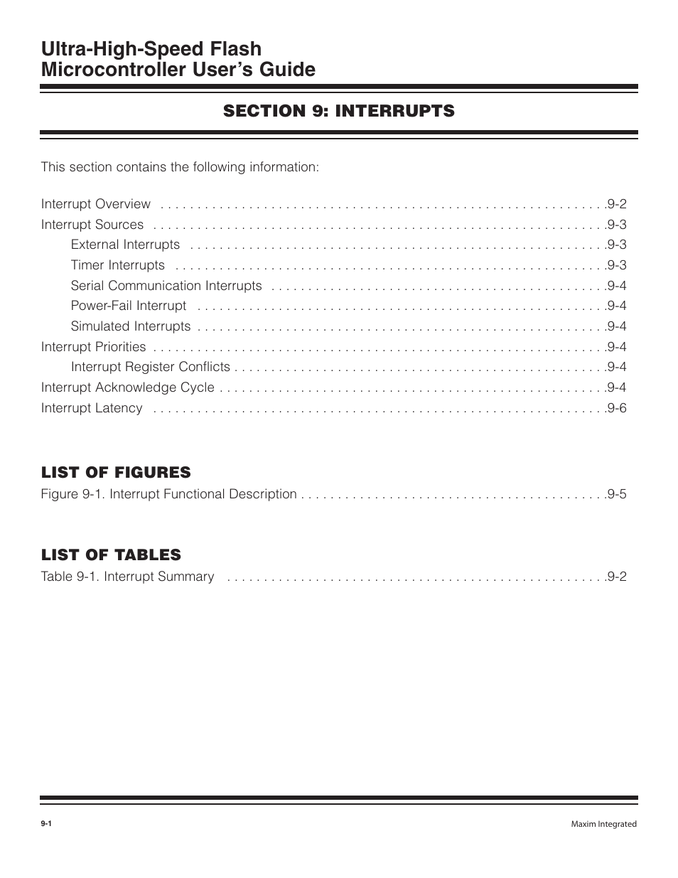 Section 9: interrupts, Corrected formatting errors | Maxim Integrated Ultra-High-Speed Flash Microcontroller User Manual | Page 108 / 169