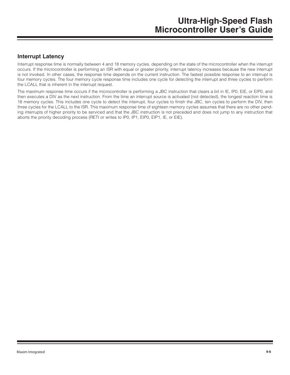 Interrupt latency, Interrupt latency -6 | Maxim Integrated Ultra-High-Speed Flash Microcontroller User Manual | Page 113 / 169