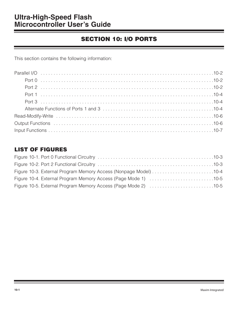 Section 10: i/o ports | Maxim Integrated Ultra-High-Speed Flash Microcontroller User Manual | Page 114 / 169