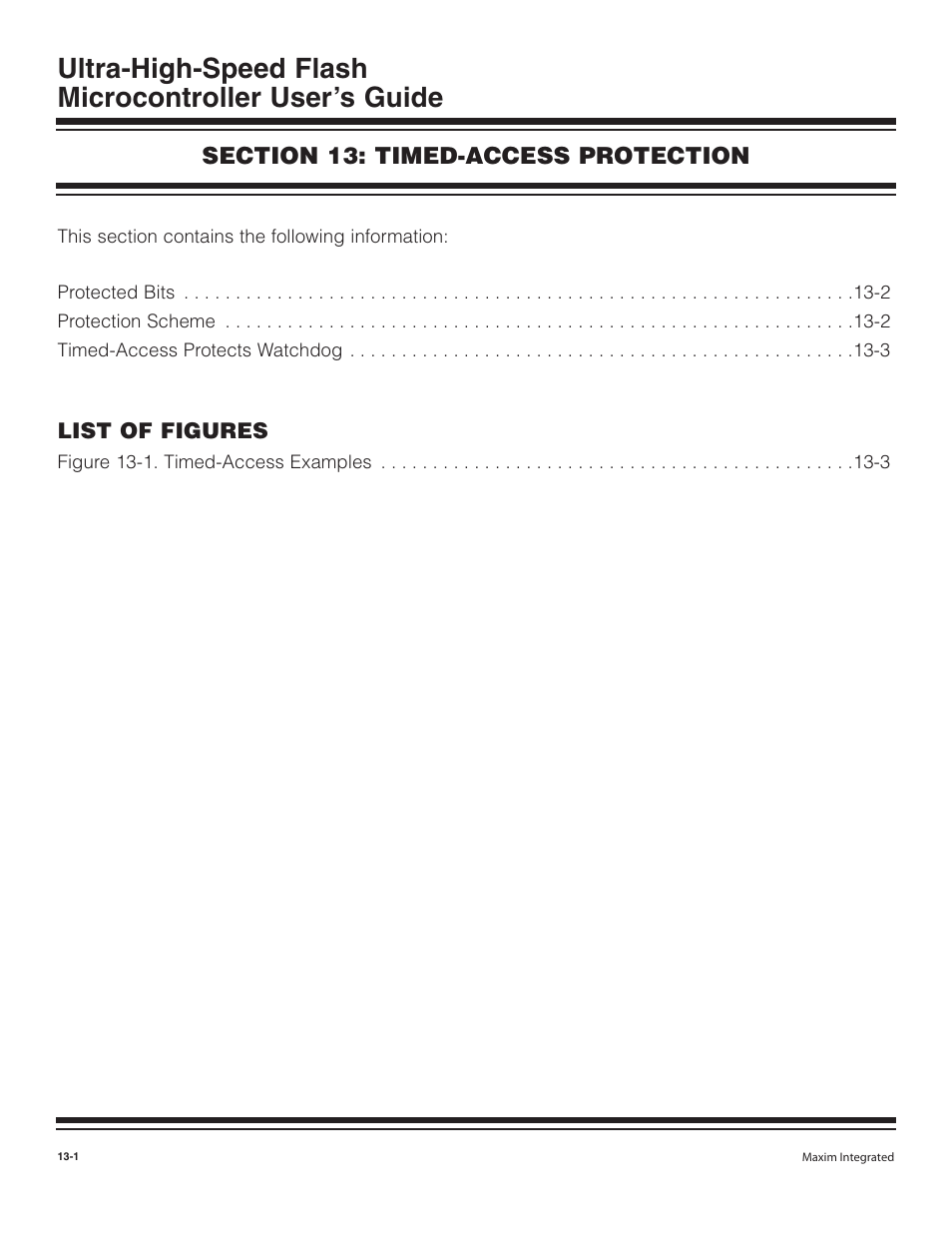 Section 13: timed-access protection | Maxim Integrated Ultra-High-Speed Flash Microcontroller User Manual | Page 149 / 169