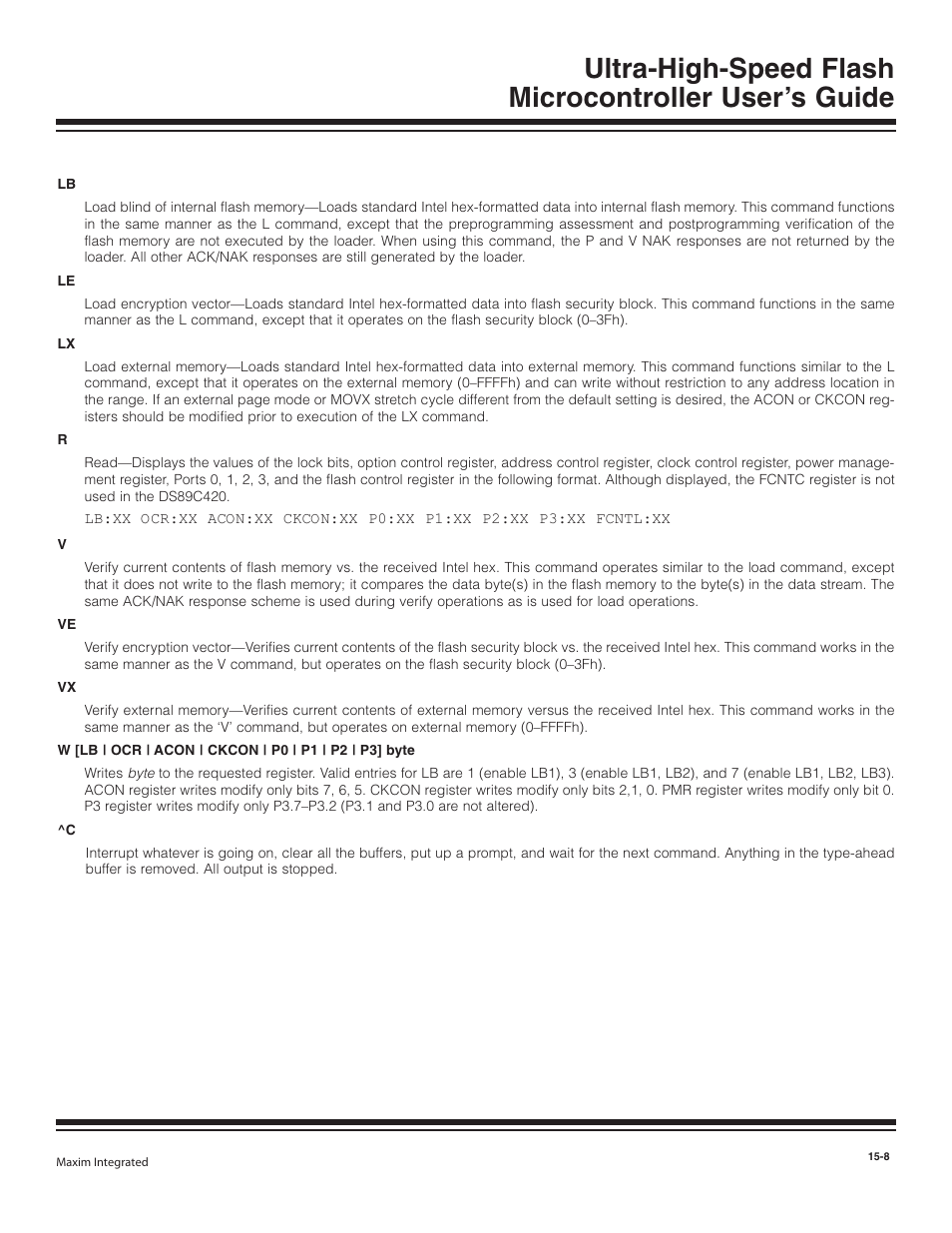Maxim Integrated Ultra-High-Speed Flash Microcontroller User Manual | Page 166 / 169