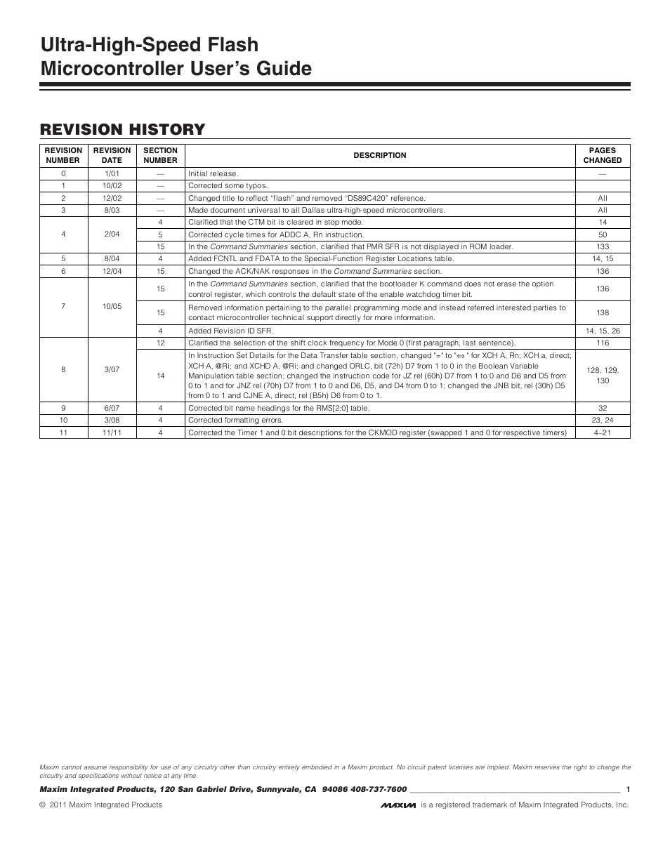 Maxim Integrated Ultra-High-Speed Flash Microcontroller User Manual | Page 2 / 169
