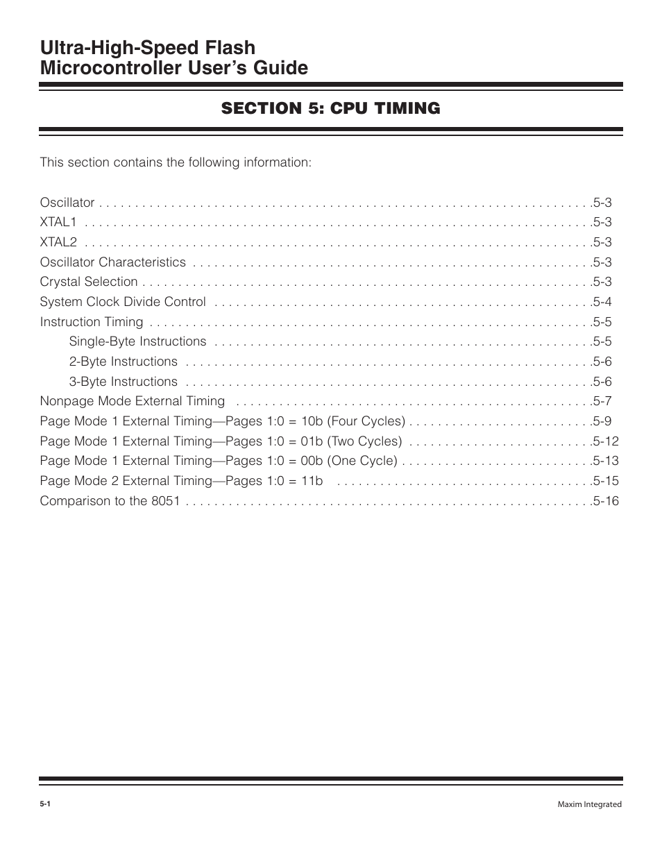 Section 5: cpu timing | Maxim Integrated Ultra-High-Speed Flash Microcontroller User Manual | Page 48 / 169