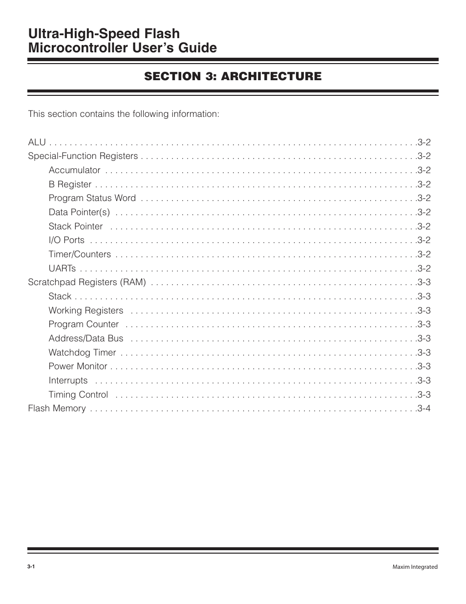 Section 3: architecture, Clarified that the ctm bit is cleared in stop mode, Corrected cycle times for addc a, rn instruction | Maxim Integrated Ultra-High-Speed Flash Microcontroller User Manual | Page 5 / 169