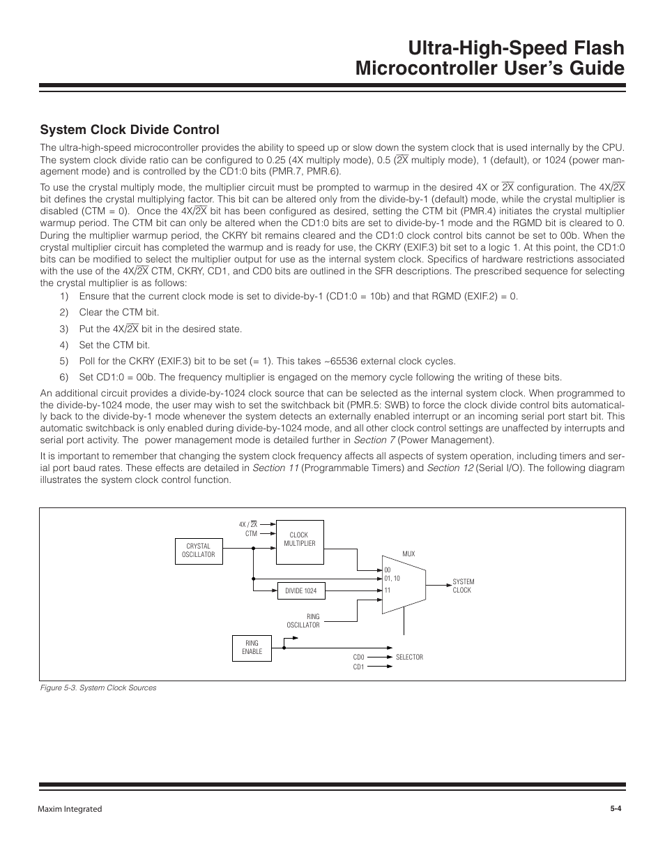 System clock divide control, System clock divide control -4, Figure 5-3. system clock sources -4 | Maxim Integrated Ultra-High-Speed Flash Microcontroller User Manual | Page 51 / 169