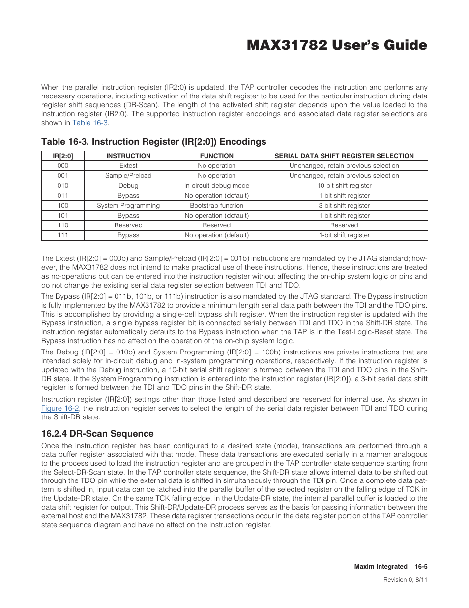 4 dr-scan sequence, 16 .2 .4 dr-scan sequence -5, 4dr-scansequence | Maxim Integrated MAX31782 User Manual | Page 133 / 223