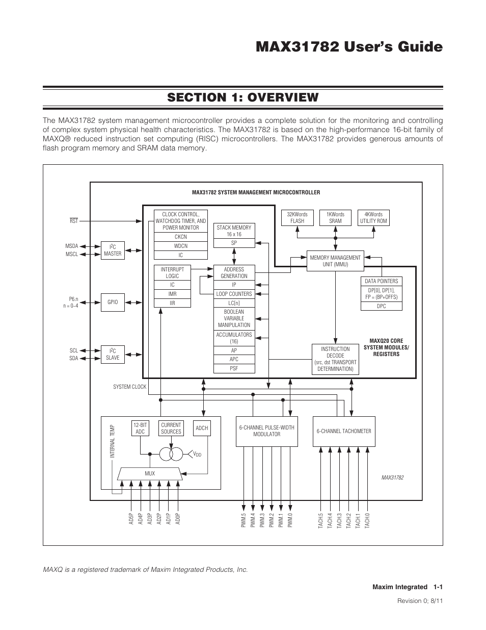 Section 1: overview, Section 1: overview -1 | Maxim Integrated MAX31782 User Manual | Page 3 / 223