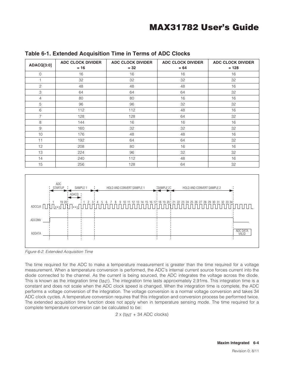 Figure 6-2 . extended acquisition time -4, Table 6-1, Figure 6-2 | Maxim Integrated MAX31782 User Manual | Page 47 / 223
