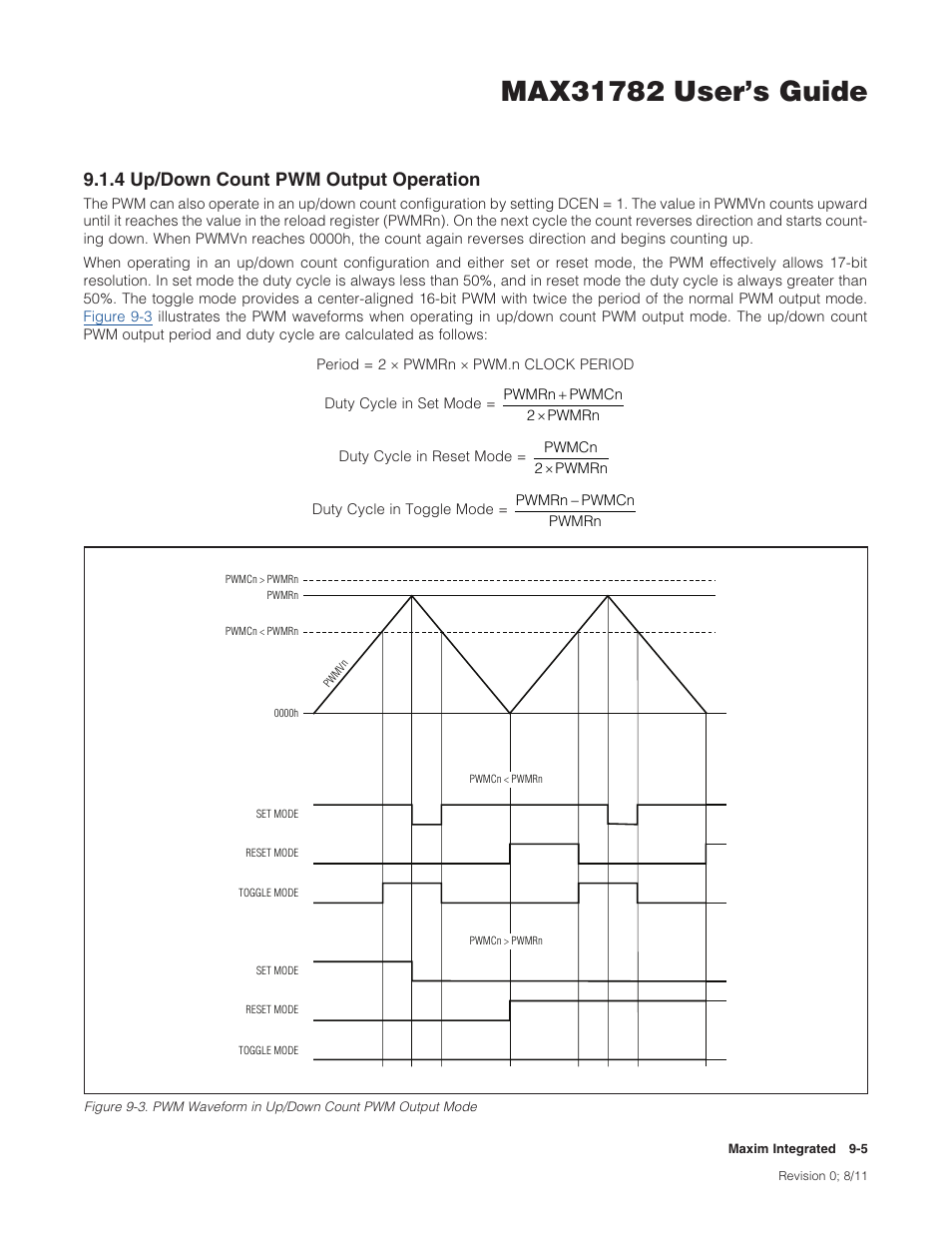 4 up/down count pwm output operation, 9 .1 .4 up/down count pwm output operation -5, Figure 9-3 | 4up/downcountpwmoutputoperation | Maxim Integrated MAX31782 User Manual | Page 86 / 223