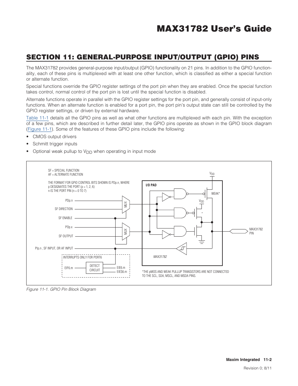 Figure 11-1 . gpio pin block diagram -2 | Maxim Integrated MAX31782 User Manual | Page 96 / 223
